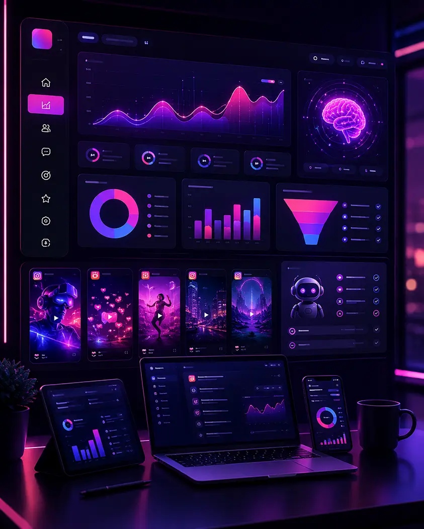 AI-powered social media marketing strategy dashboard